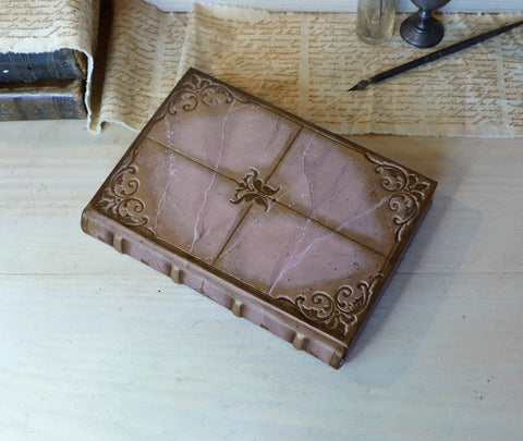 Leather journal with floral decoration. Romantic diary. "Lavander fields"