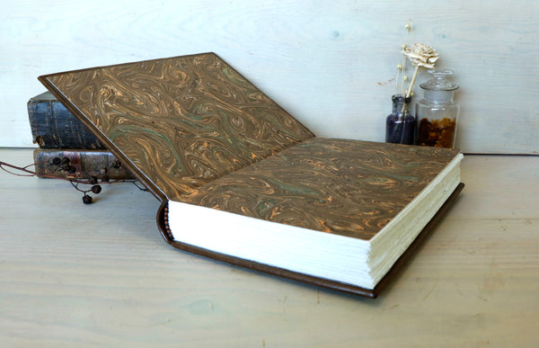 Antiqued brown leather journal, "Words of Wisdom"