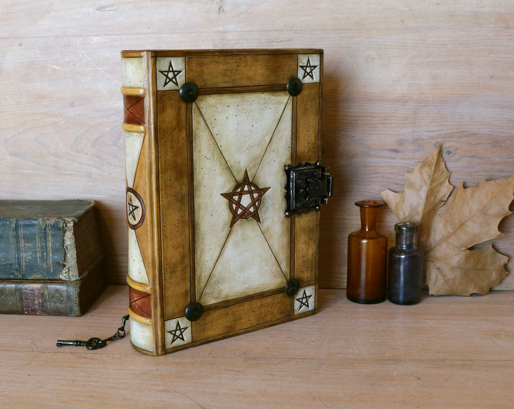 The symbolism of a magic journal, grimoire or book of spells