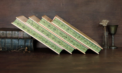 Natural leather journal with tooled decoration and hand painted edges - Lattice of Dreams