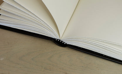 Journal with Lock and Key, Black Leather, Medium Size - Diamond Portal