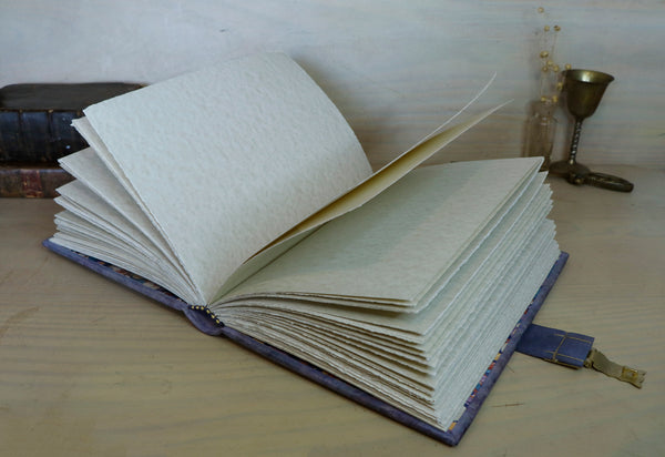 Leather Journal with Lock and Key, Romantic diary, Gold decoration, "Purple Dreams"