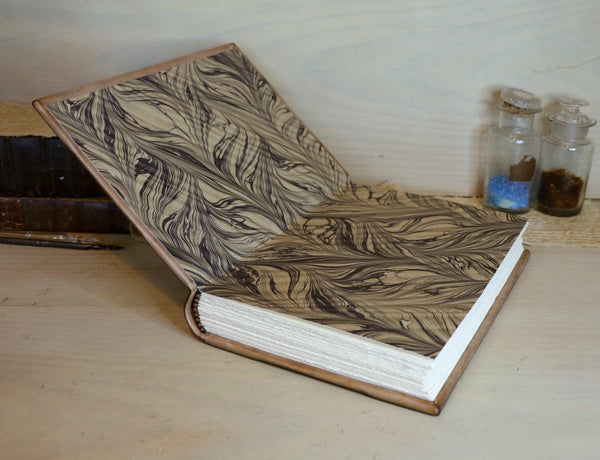 Handpainted leather journal, Artist paper, "The Story of Writing". One of a Kind
