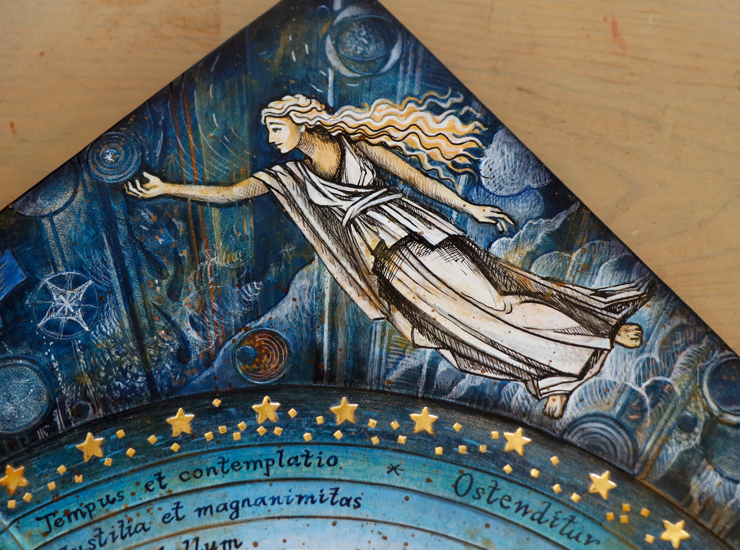 Handpainted Leather Journal, Visio Ordinis Mundi / Order of the Universe