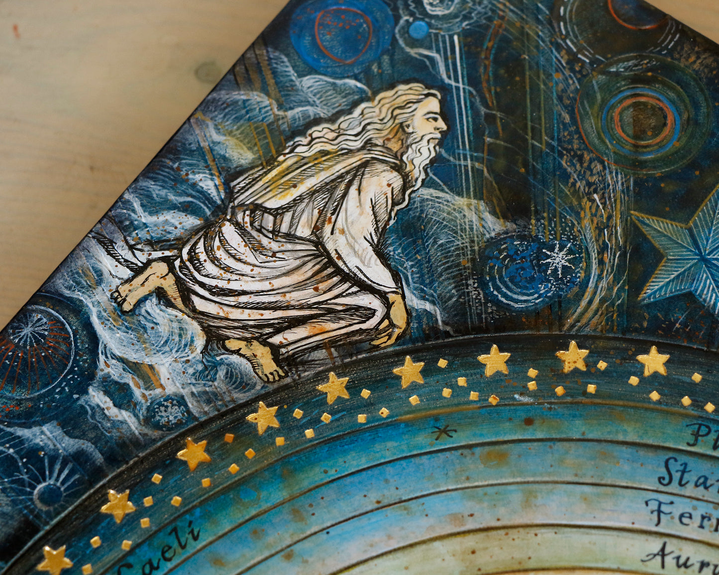 Handpainted Leather Journal, Visio Ordinis Mundi / Order of the Universe