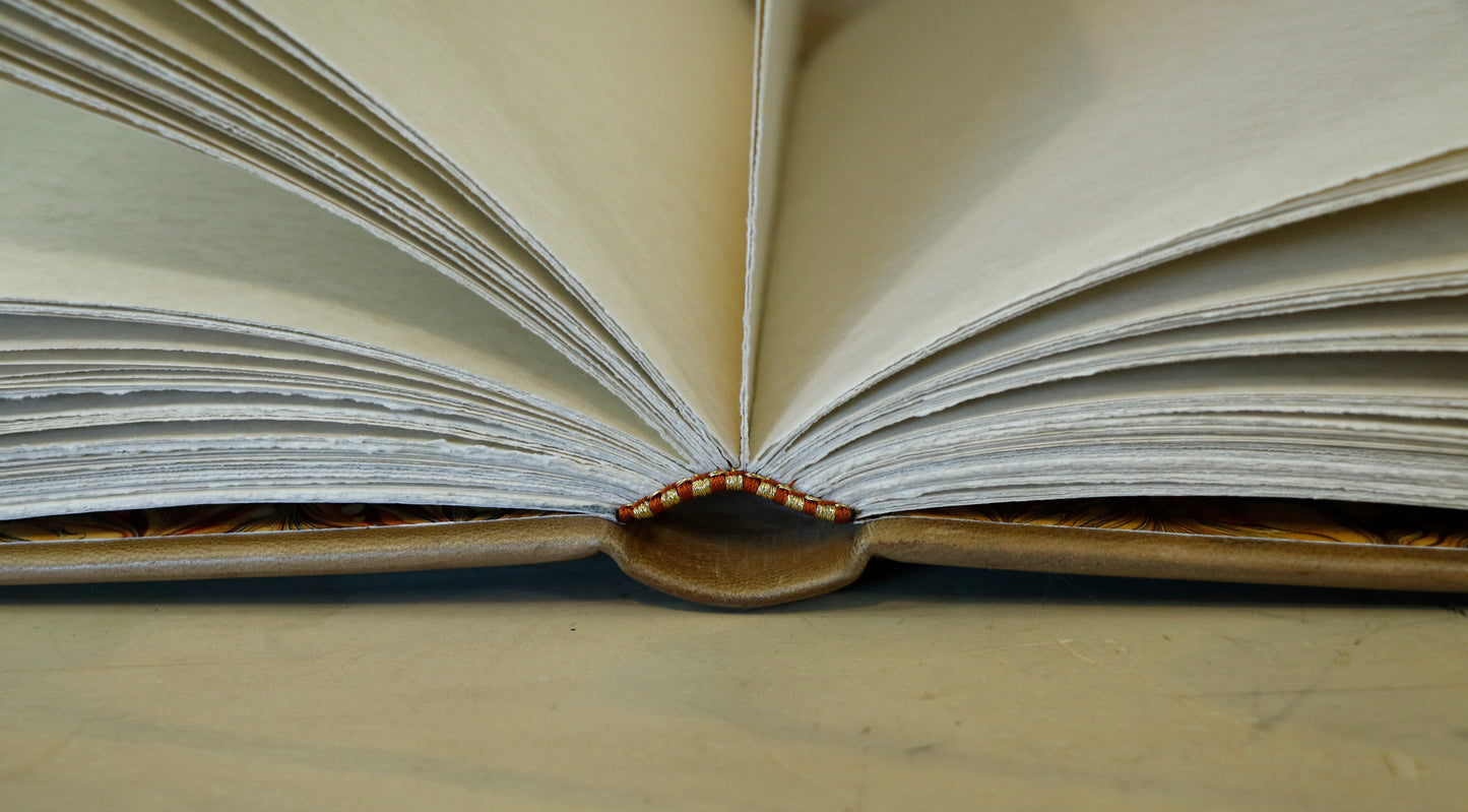 Handpainted Leather Blank Book with Original Artwork - The Alchemy of Love. One of a Kind.