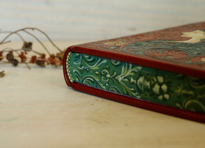Pride and Prejudice | Jane Austen. Hand Tooled and Painted Leather Binding, Original Artwork Design. One of a kind