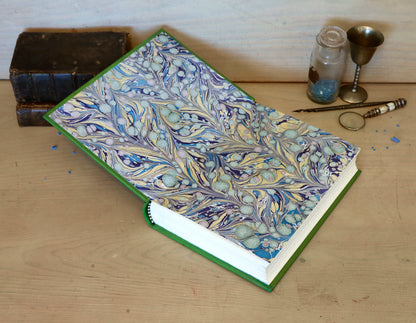 Hand painted blank book, White Leather Journal, Revelation 7, The Heart of the Spiritual Heaven