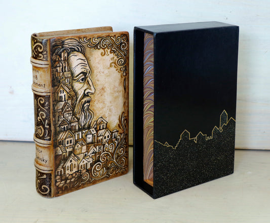 Crime and Punishment | Fyodor Dostoevsky. Handpainted Leather Binding, Original Artwork Design. One of a kind