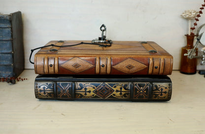 Once Upon a Time - Brown leather journal with metal corners and hinges