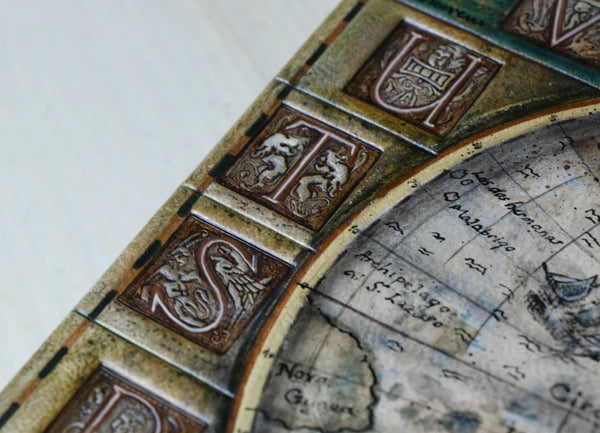 Handpainted leather journal, Artist paper, "The traveler". One of a Kind