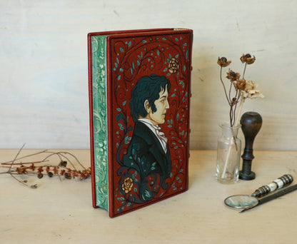 Pride and Prejudice | Jane Austen. Hand Tooled and Painted Leather Binding, Original Artwork Design. One of a kind