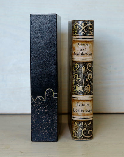 Crime and Punishment | Fyodor Dostoevsky. Handpainted Leather Binding, Original Artwork Design. One of a kind