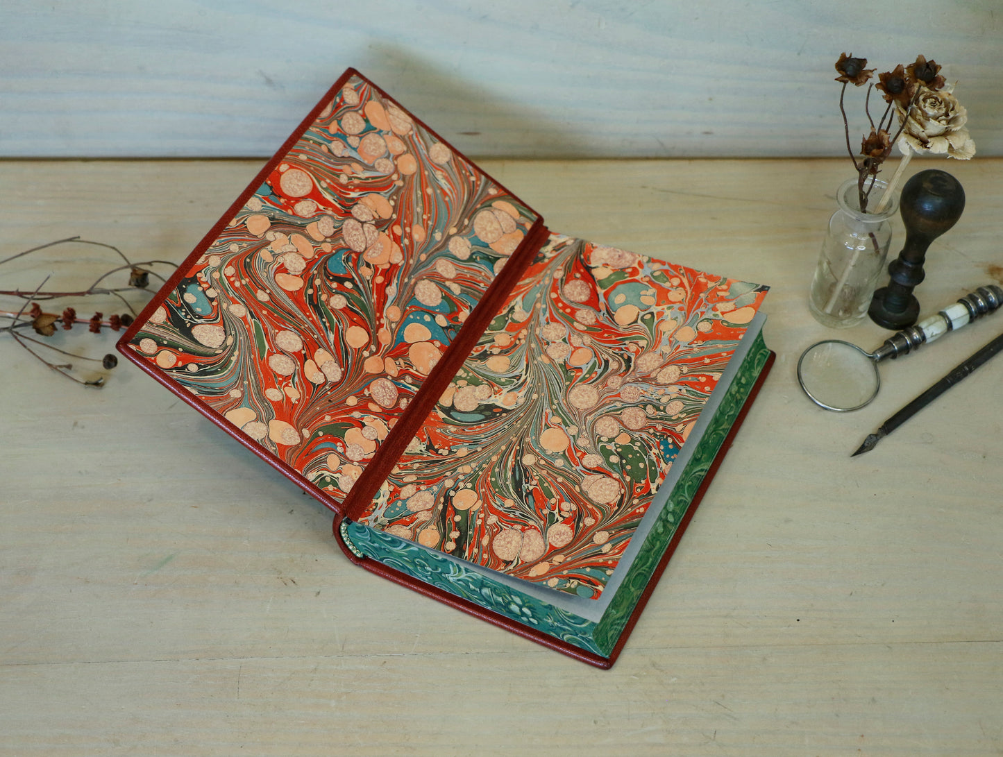 Pride and Prejudice | Jane Austen. Hand Tooled and Painted Leather Binding, Original Artwork Design. One of a kind