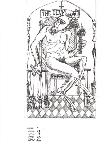 Set of drawings, sketches on paper