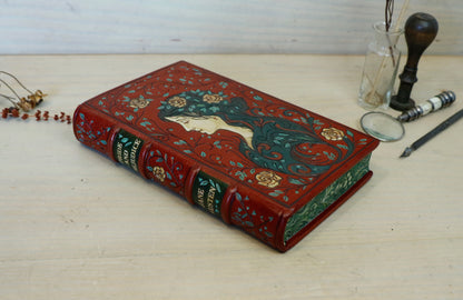 Pride and Prejudice | Jane Austen. Hand Tooled and Painted Leather Binding, Original Artwork Design. One of a kind