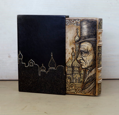 Crime and Punishment | Fyodor Dostoevsky. Handpainted Leather Binding, Original Artwork Design. One of a kind