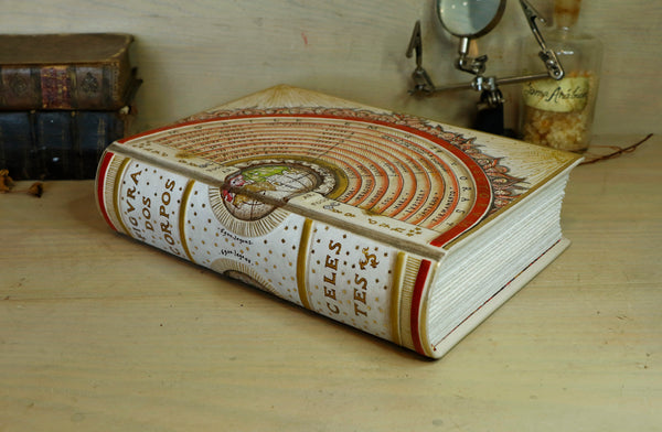 Handpainted Leather Journal, One of a Kind blank book on astrology - Between Heavens and Earth