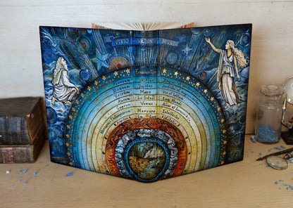 Handpainted Leather Journal, Visio Ordinis Mundi / Order of the Universe