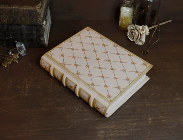 Natural leather journal with tooled decoration - Lattice of Dreams
