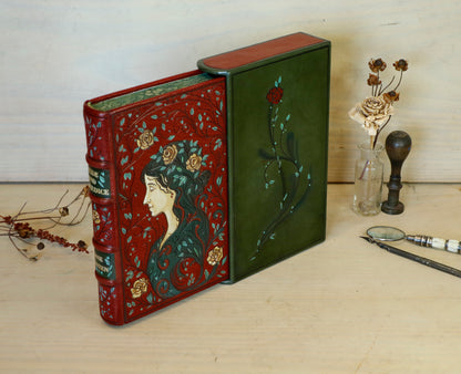 Pride and Prejudice | Jane Austen. Hand Tooled and Painted Leather Binding, Original Artwork Design. One of a kind