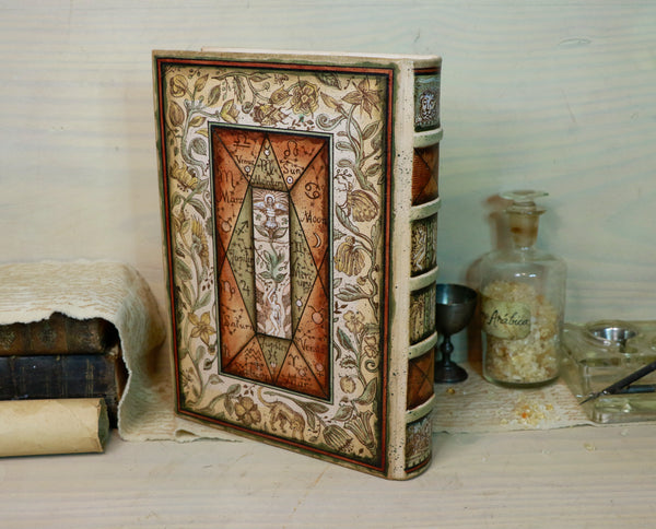 Handpainted Leather Journal / Alchemic Book - The Old Zodiac