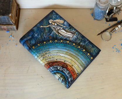 Handpainted Leather Journal, Visio Ordinis Mundi / Order of the Universe