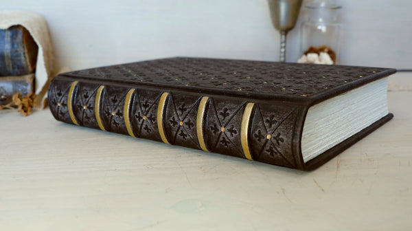 Tooled Leather Journal, Dar Brown Leather - Granny's Secret