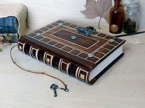 Brown Leather Journal with lock and key - "Secret Words"
