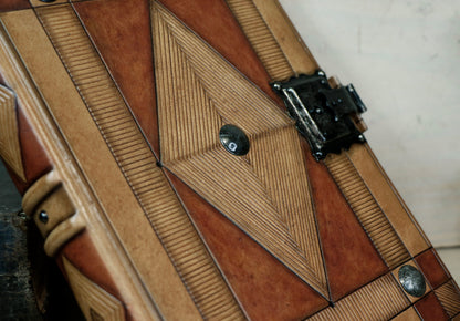 Journal with Lock and Key, Antique Brown Leather - The Diamond Gate. One of a kind.