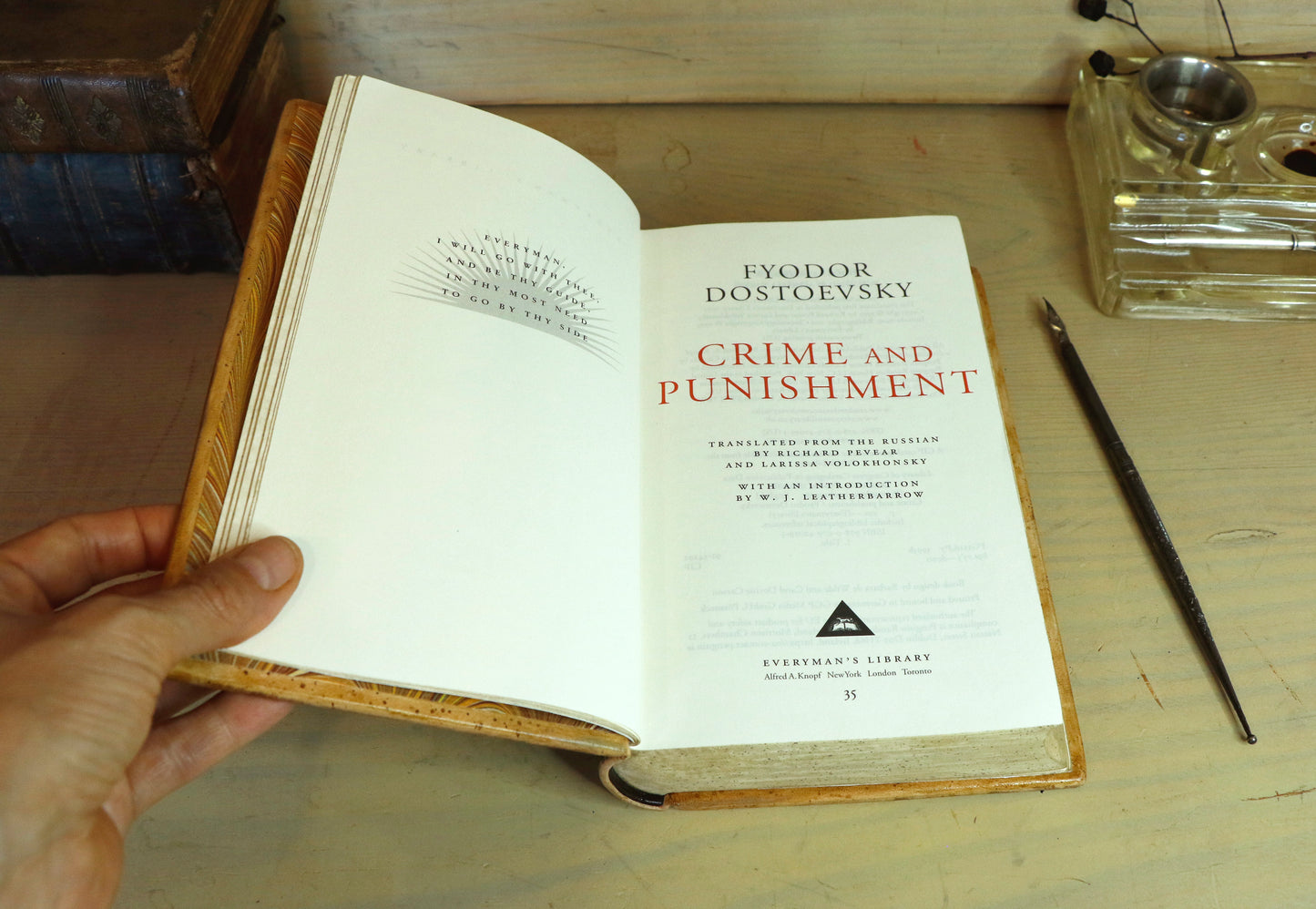 Crime and Punishment | Fyodor Dostoevsky. Handpainted Leather Binding, Original Artwork Design. One of a kind