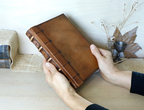 Vintage Leather Journal, Worn brown leather, Always Remember