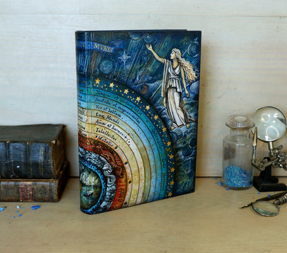 Handpainted Leather Journal, Visio Ordinis Mundi / Order of the Universe