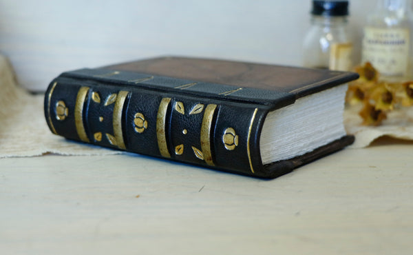 Vintage leather journal with tooled decoration - A Small Treasure