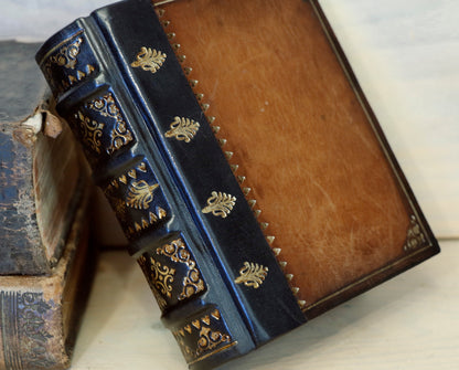 Vintage leather journal, Tooled decoration - Mystic Sunset