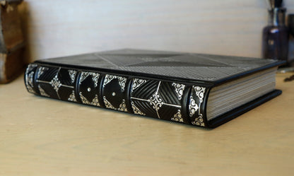 Journal with Lock and Key, Black Leather, Medium Size - Diamond Portal
