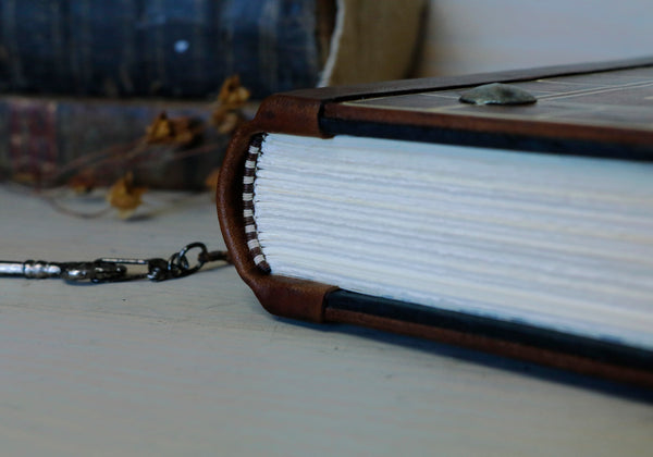 Brown Leather Journal with lock and key - "Secret Words"