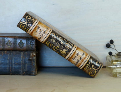 Crime and Punishment | Fyodor Dostoevsky. Handpainted Leather Binding, Original Artwork Design. One of a kind