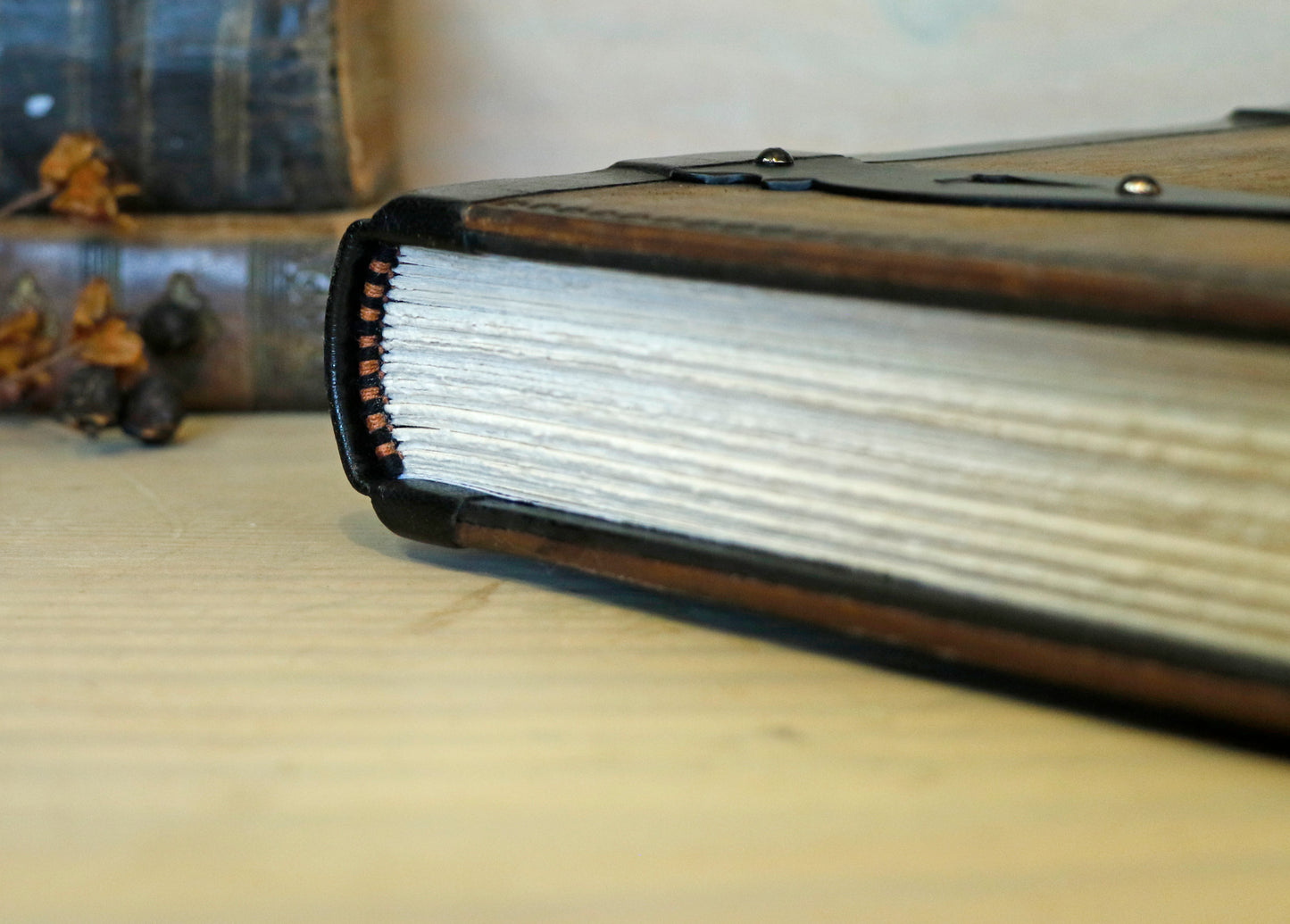 Once Upon a Time - Brown leather journal with metal corners and hinges