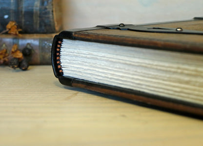 Once Upon a Time - Brown leather journal with metal corners and hinges