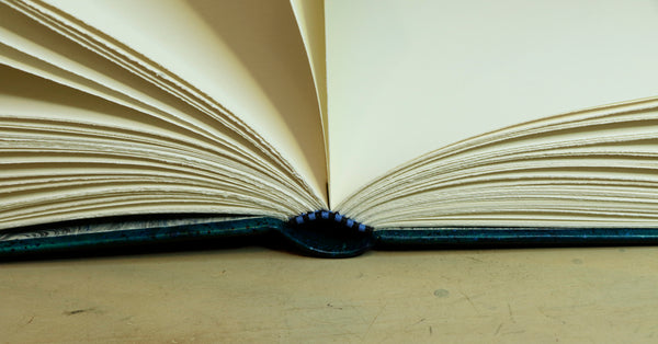 Blue leather journal with hand marbled decoration - Ocean Waves