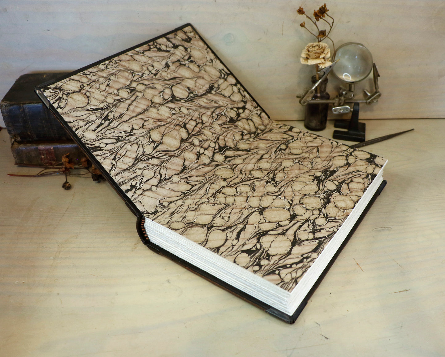 Once Upon a Time - Brown leather journal with metal corners and hinges