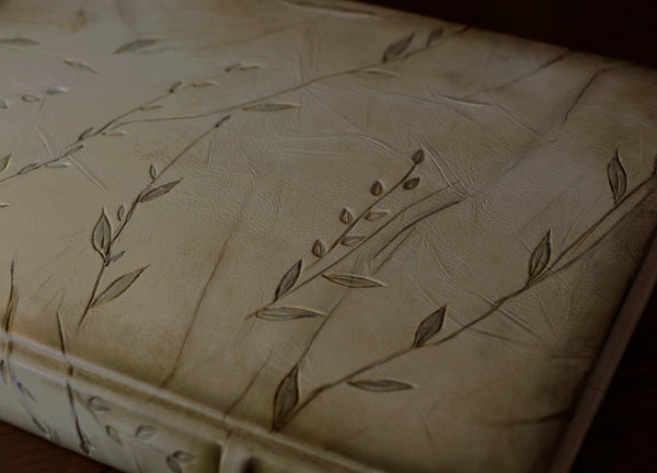 Natural leather journal with tooled floral decoration. One of a kind. Return to Nature