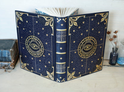 Dark blue leather journal with gold tooled decoration, The Circle of Time