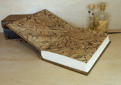 Brown leather journal with blind tooled decoration, Monochrome Textures (II)
