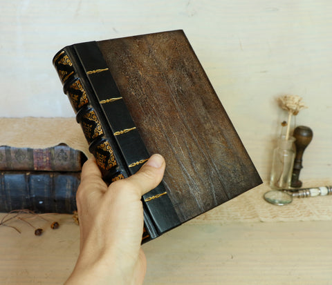 Worn Leather Journal, Vintage brown red leather, Somewhere in Time