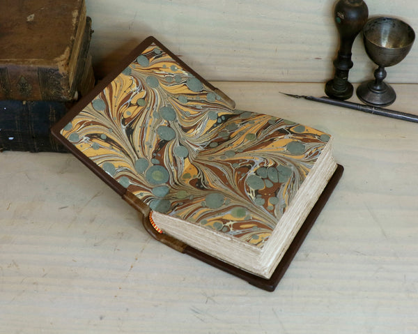 Vintage leather journal, Tea stained pages - Vintage Leaves