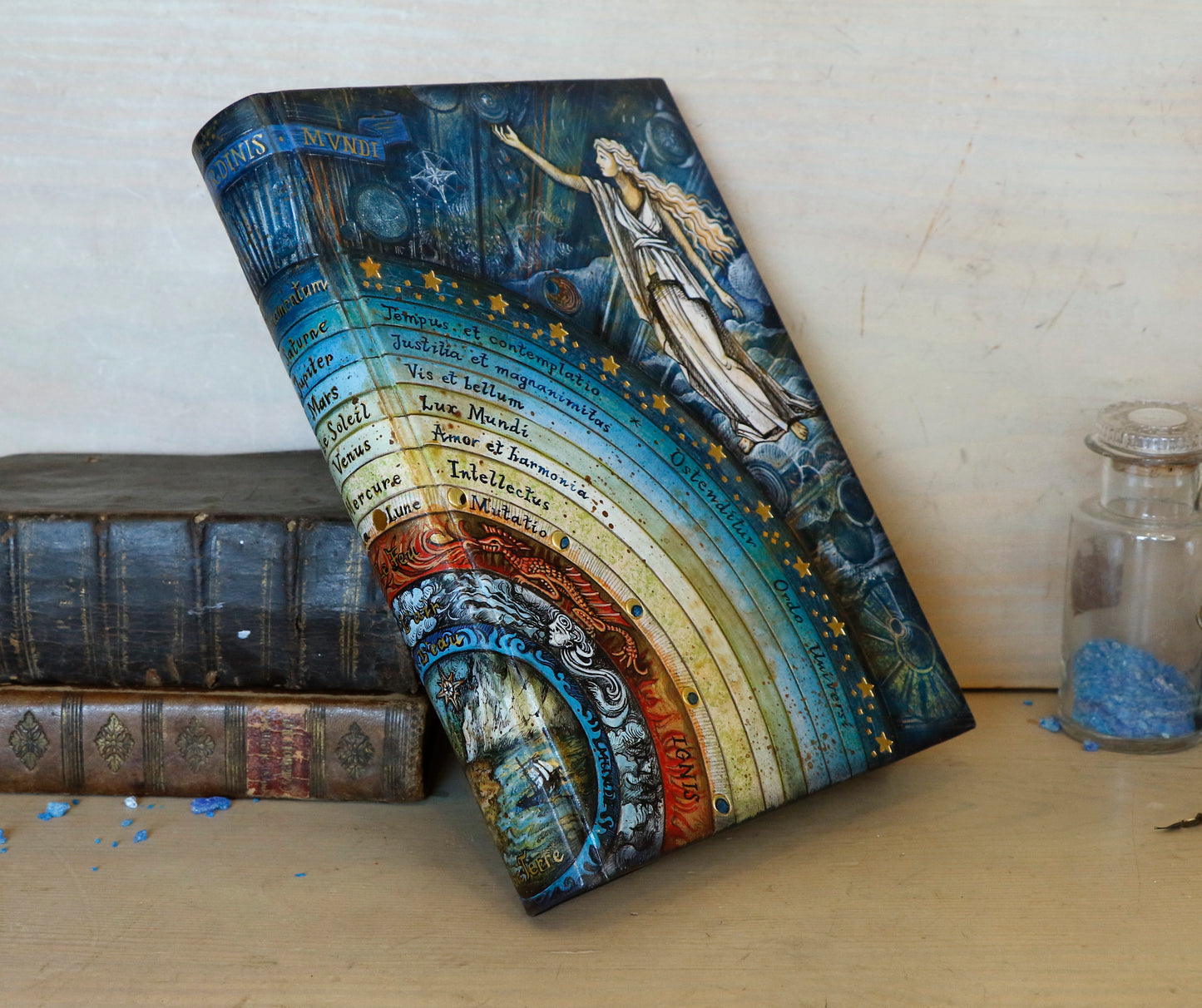 Handpainted Leather Journal, Visio Ordinis Mundi / Order of the Universe