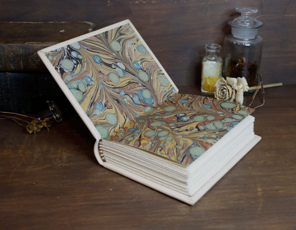 Natural leather journal with tooled decoration - Lattice of Dreams