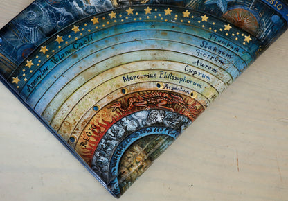 Handpainted Leather Journal, Visio Ordinis Mundi / Order of the Universe